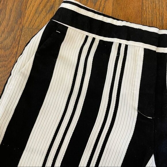 Theory Blaynee Striped Shorts Black White Sz 2 - Picture 4 of 6